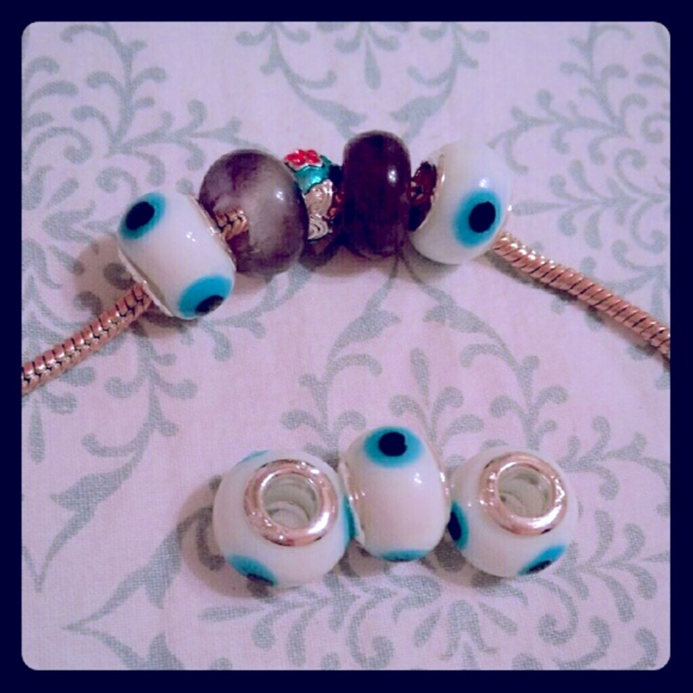 Murano glass lamp work bracelet charm